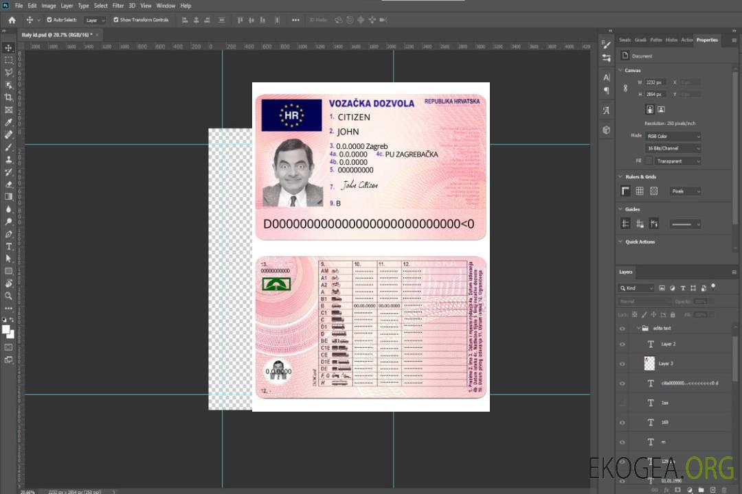 Permis de conduire croate template Permis de conduire croate template